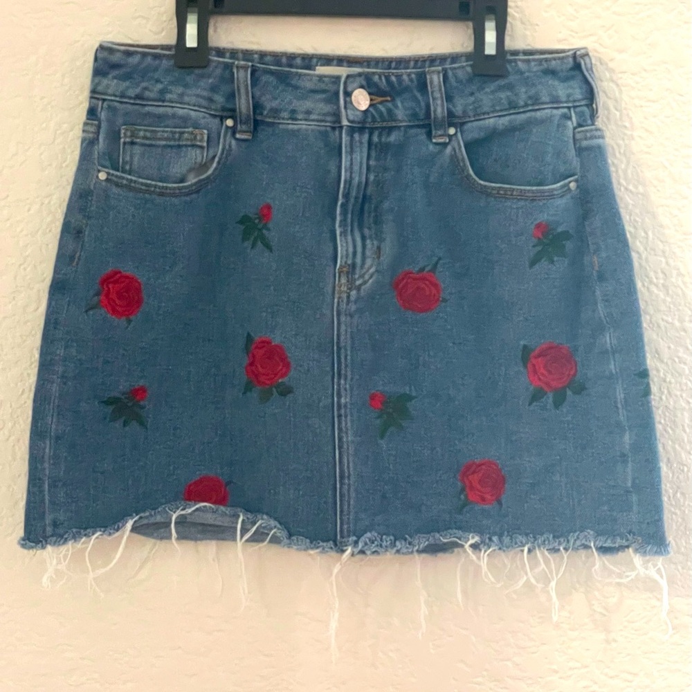 Denim Rose Skirt